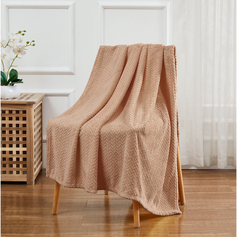 Jeté à chevrons 300 g / m² 50 po x 70 po, Beige
