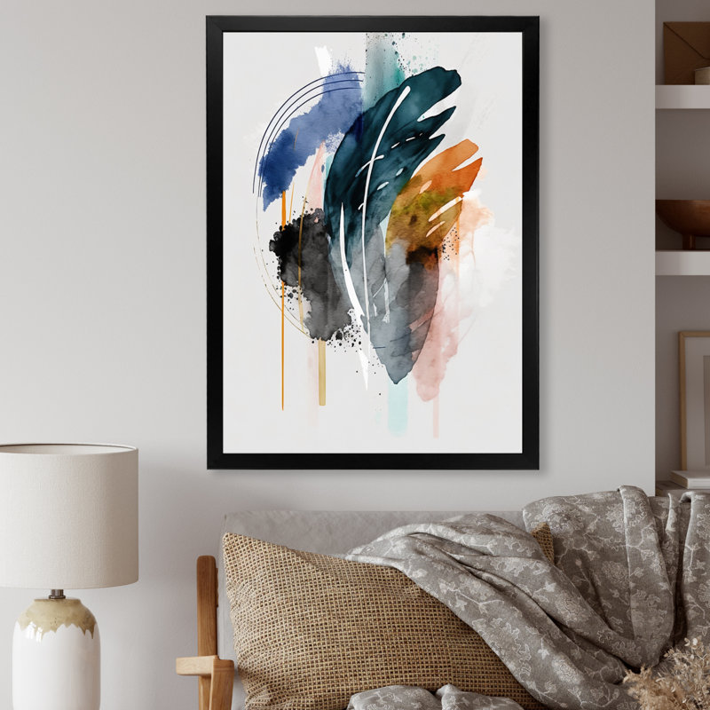 Mouvement feuille de palmier - imprimé, Cadre photo noir, H 20 po x l 12 po x P 1 po