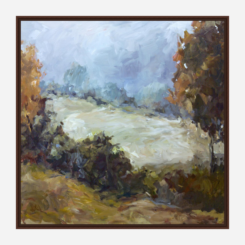 Across The Way - Artist Enhanced Canvas Print, 21.5" H x 21.5" W x 1.75" D, Brown Framed Canvas