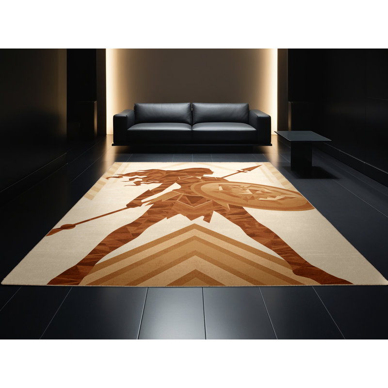 Tapis moelleux moelleux d'inspiration mondiale Dunton Amazon Warrior, 3 X 5