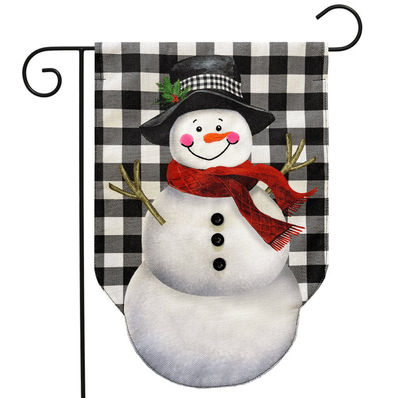 Drapeau de jardin «Happy Snowman»
