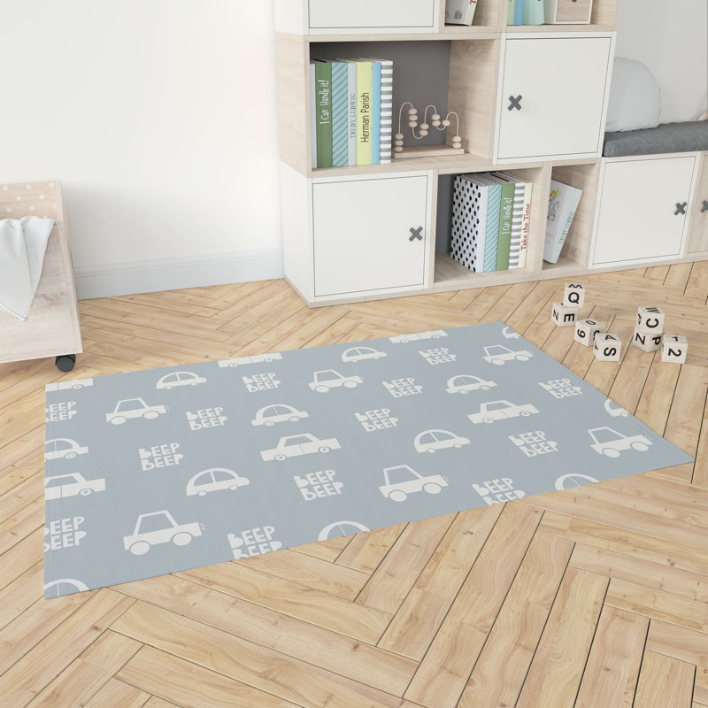 Beep Kids Play Mat, Rectangle 3' x 5', Slate Blue