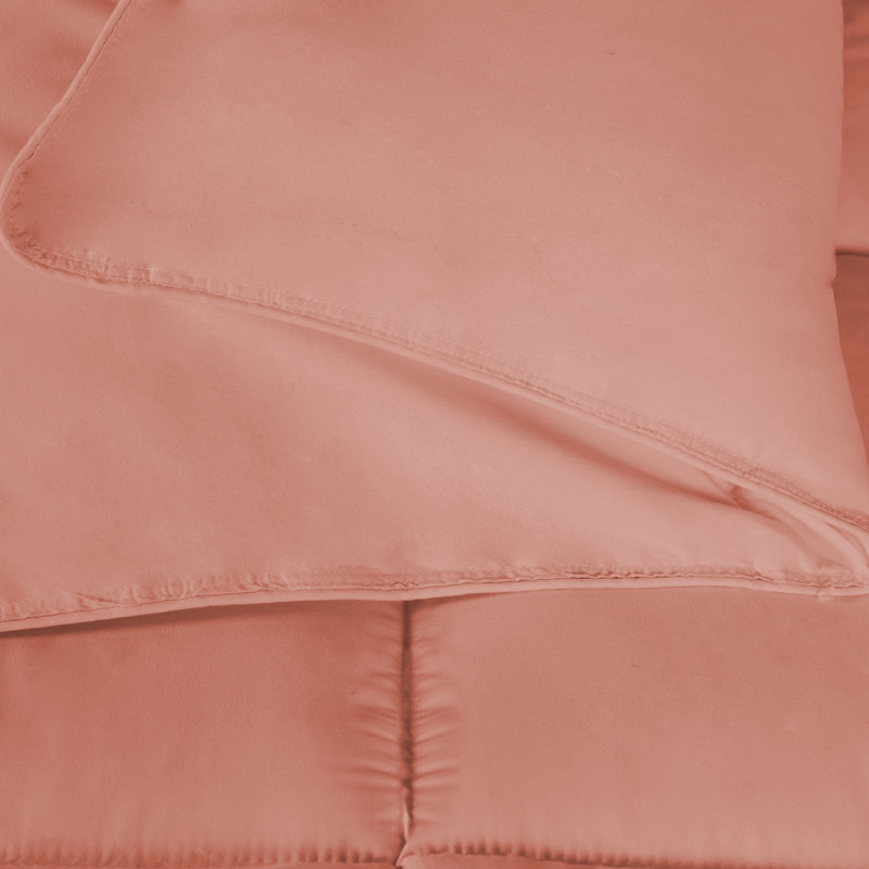 Blush Twin Reversible Microfiber Comforter with Down Alternative Fill