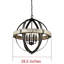 Lustre en forme de globe à 6 lumières avec accents en bois Cannella