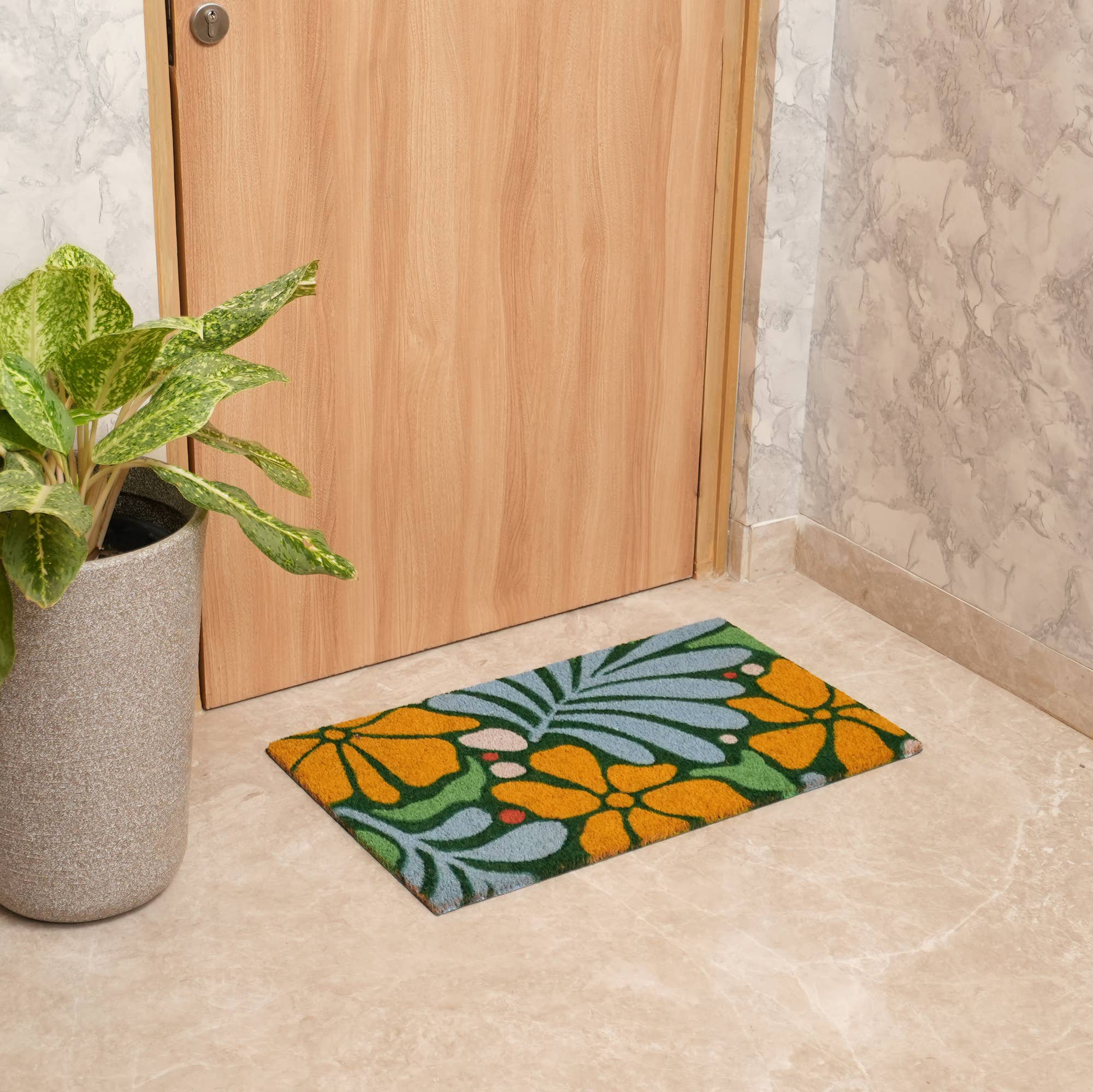 Lark Manor™ Natural Coir Door Mat with NonSlip Backing, Indoor Outdoor(02)