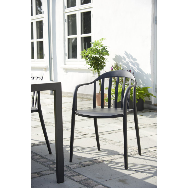Amalfi Stacking Patio Dining Armchair, Black