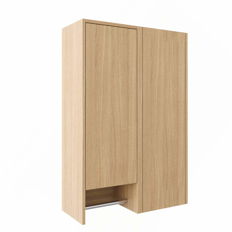Armoire murale murale avec portes à fermeture douce et porte-serviettes pour le rangement de la salle de bain