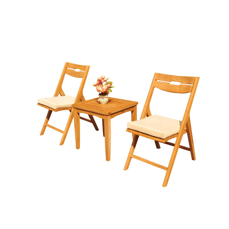 Cimara 2 - Person Teak Wood Patio Dining Set with Square Table
