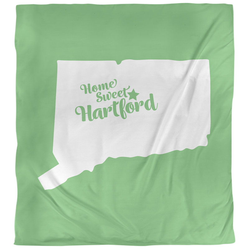 Housse de couette hartford connecticut, Housse de couette pour très grand lit, Vert, Microfibre