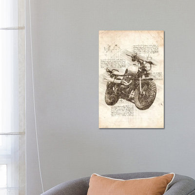 Old Motorcycle by Cornel Vlad - Wrapped Canvas Gallery-Wrapped Canvas Giclée