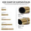 Extendable Metal Curtain Pole with Rings & Brass Finials, Adjustable Window Curtain Rod for Home & Office-1418454375-1418454372