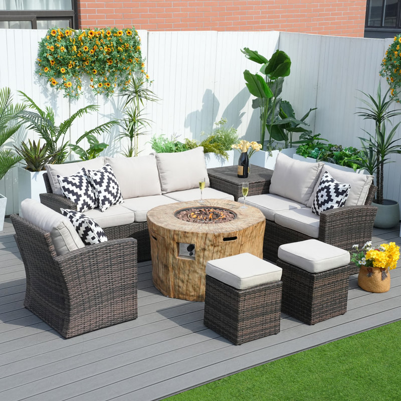 7 - Person Patio Conversation Set with Cushions