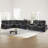 Modern Faux Leather Power Reclining Sectional Sofa & Recliner Loveseat Set With Led Lighting And Cup Holders