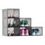Paquet de 6 boîtes de rangement pour chaussures noires transparentes empilables pour boîtes de rangement de taille US 13 pour garde-robe de chambre à coucher et de vestibule-1566360551