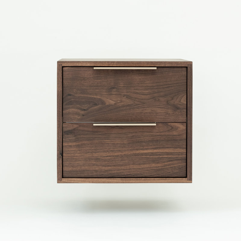 Floating walnut nightstand
