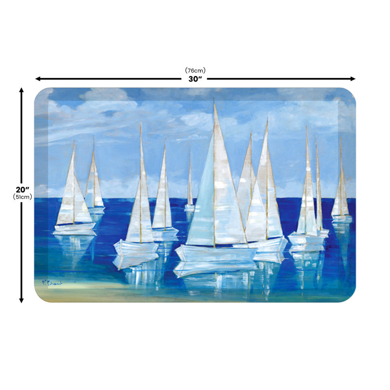 Tapis de cuisine anti-fatigue Blanco Beach Sailboats