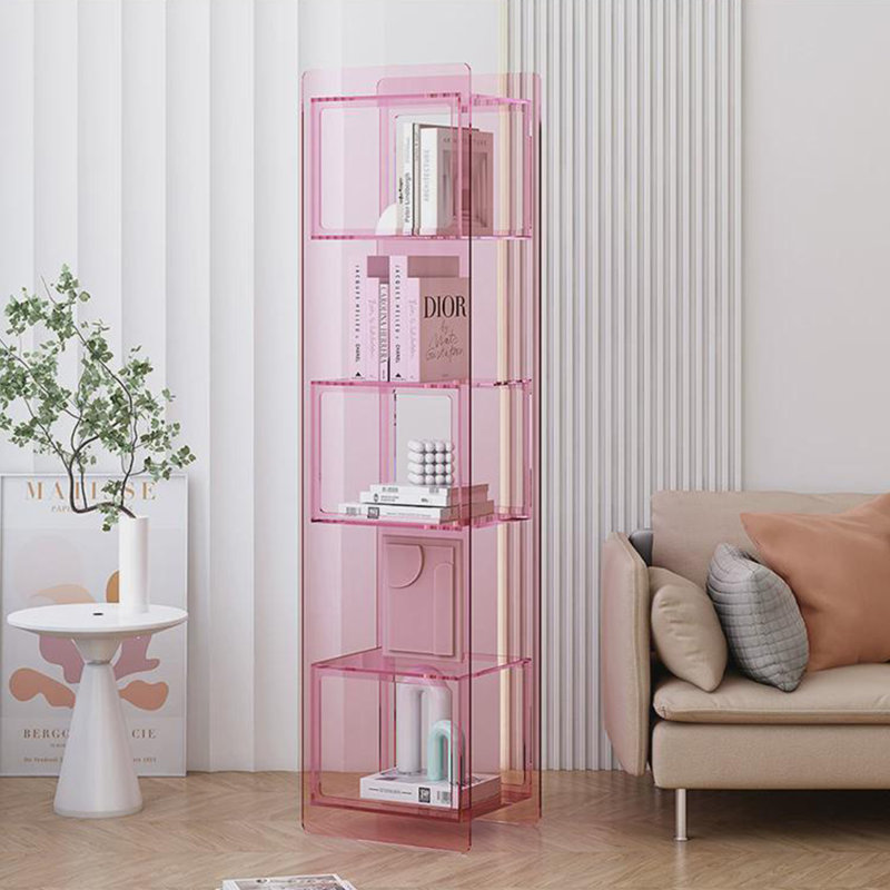 Bibliothèque moderne simple avec porte, Rose