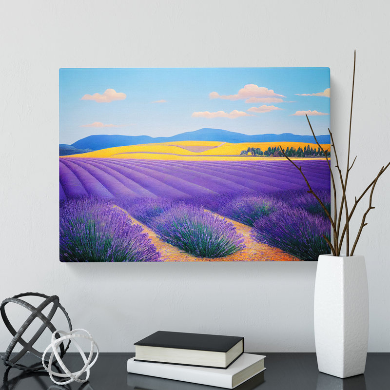Awesome Lavender Flower Field - Wrapped Canvas, 35cm H x 50cm W x 3cm D