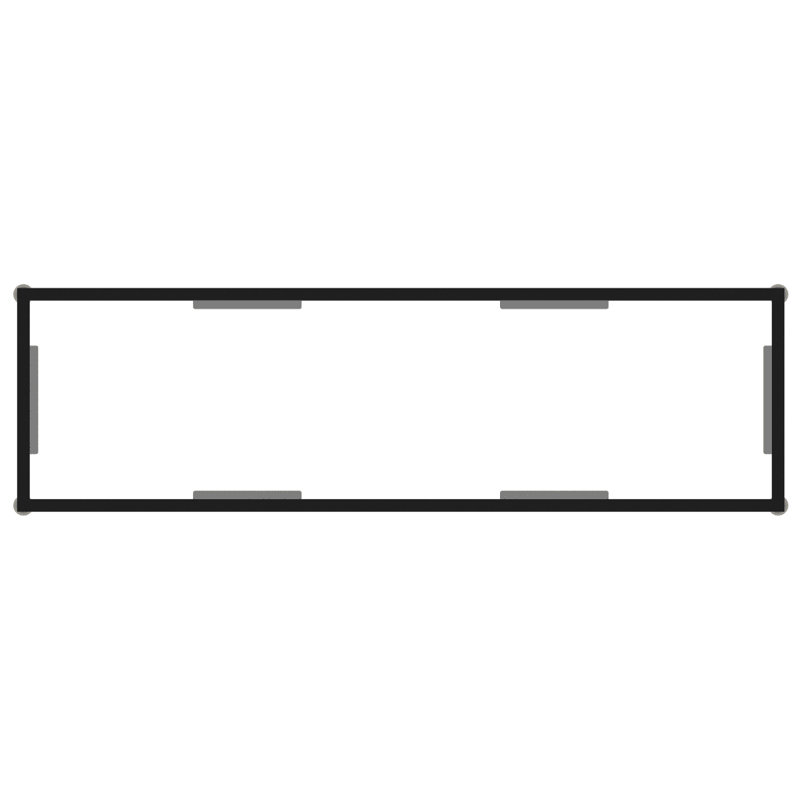 Caspar Glass Top Console Table, Transparent, 120 x 35 x 75 cm, with Feet
