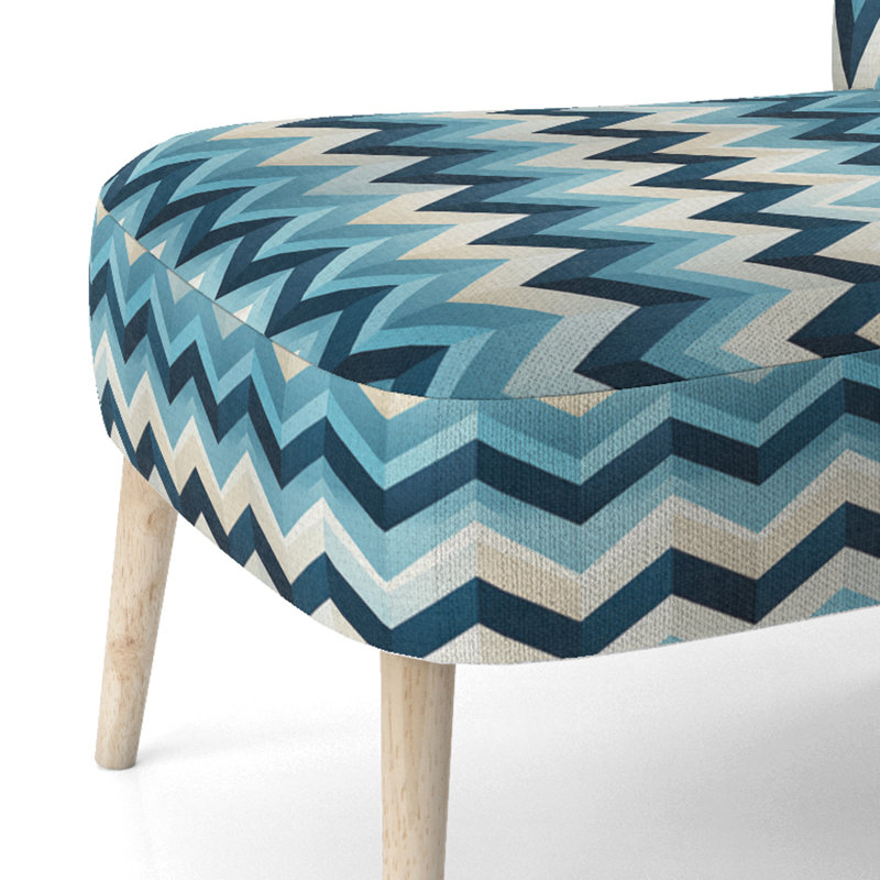 Chaise d'appoint large 27,5 po Roussel, Mélange de polyester bleu / blanc