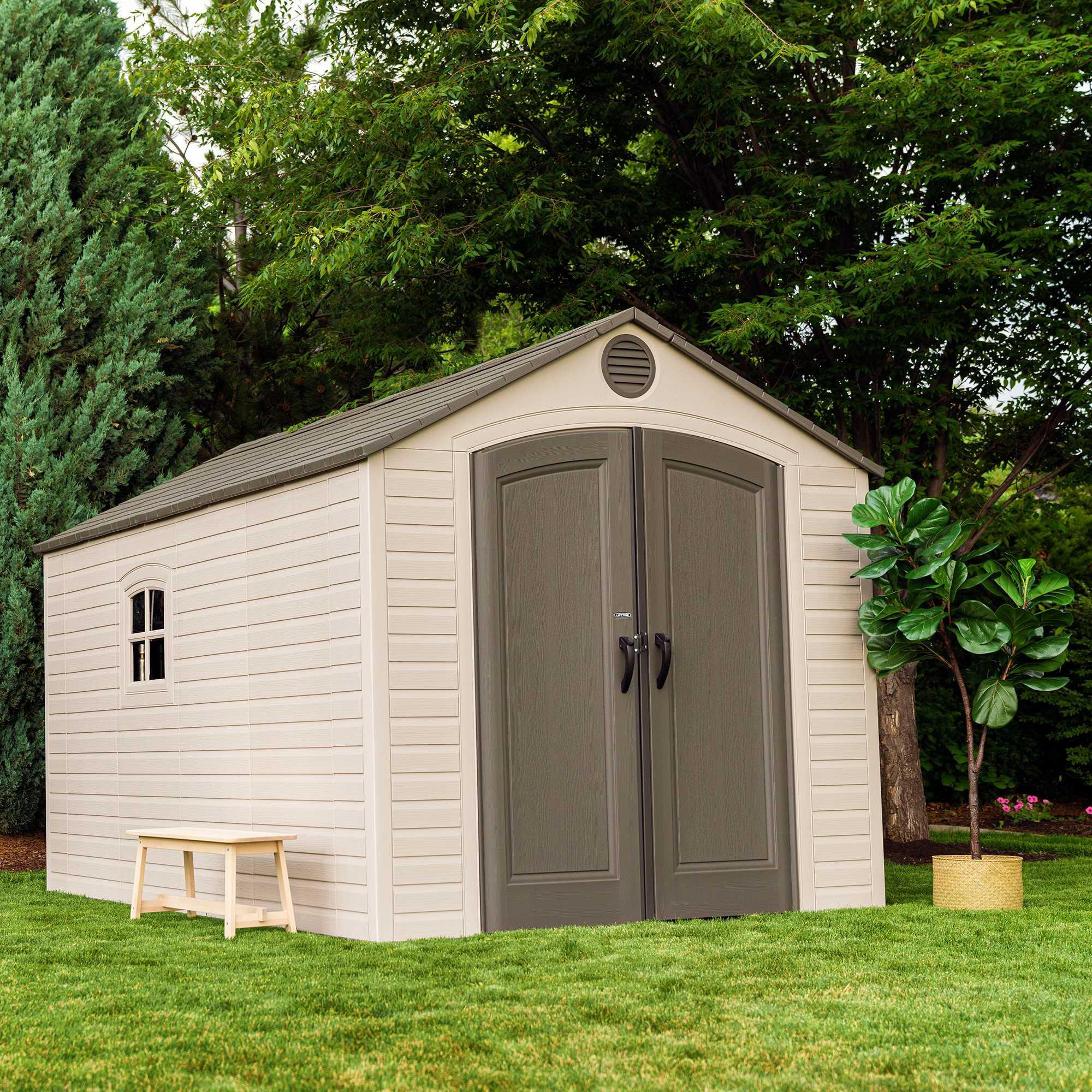 Lifetime 8 Ft. x 12.5 Ft. HighDensity Polyethylene (Plastic) Outdoor