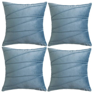 Throw Velvet Cross Lines Square Cushion Covers