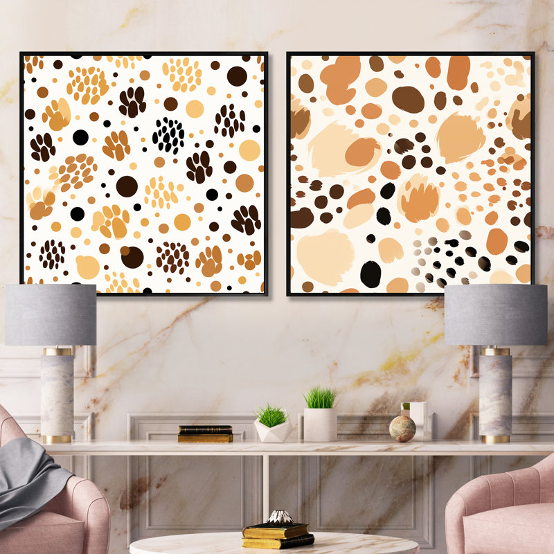 Corinno - Abstract Square Collage Set Of 2, Black Floater Framed, 16" H x 33" W