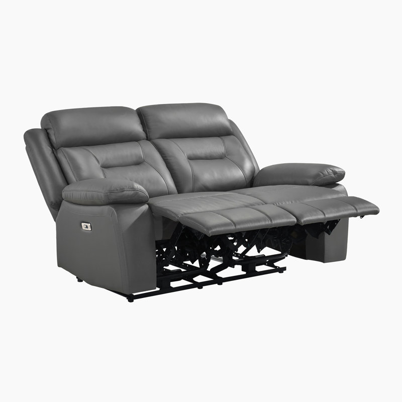 Causeuse inclinable électrique moderne et contemporaine de 62,5 po Hornbeck, Gris foncé