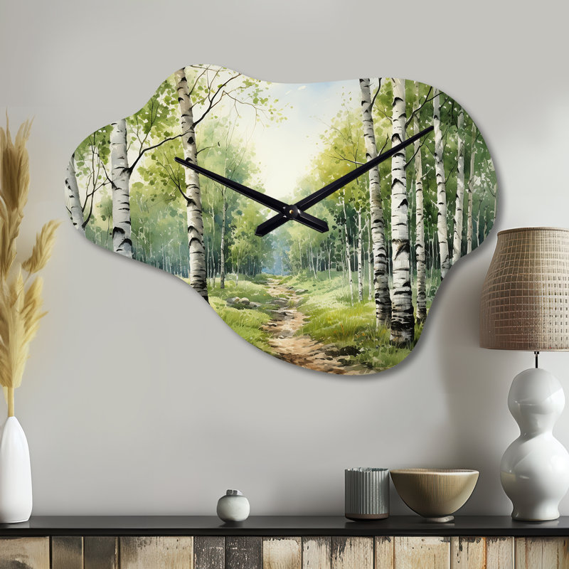 Horloge Birch Woods Silent Woods I - Birch Cloud, Grand