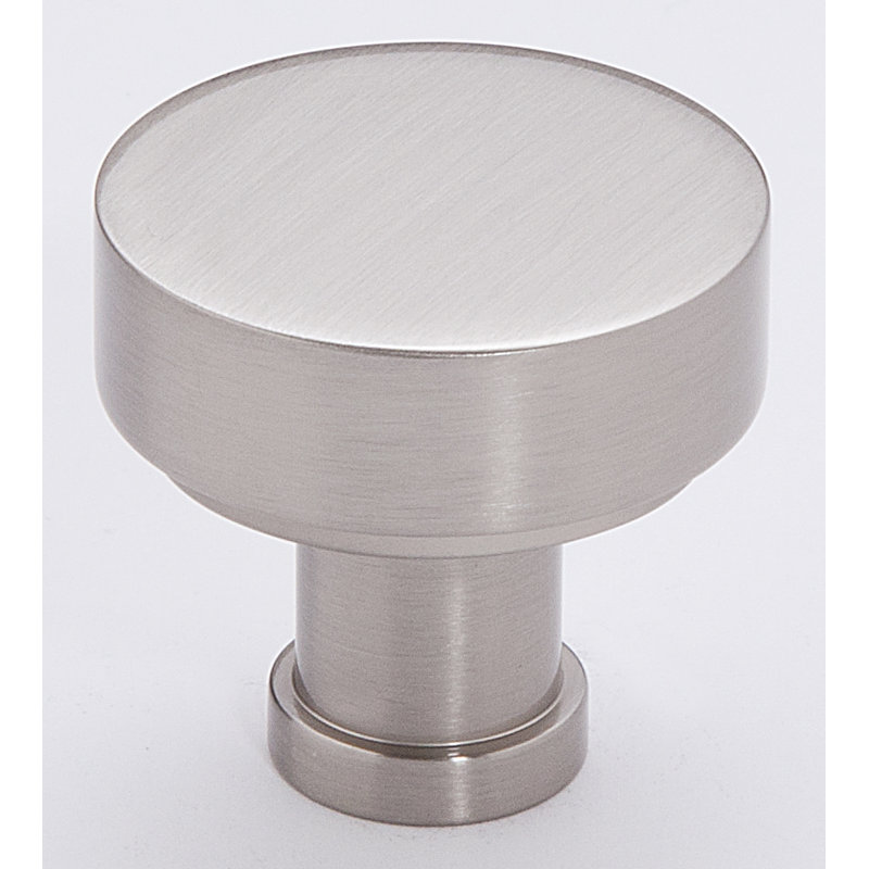 Satin Nickel Round Mushroom Knob with Mounting Hardware