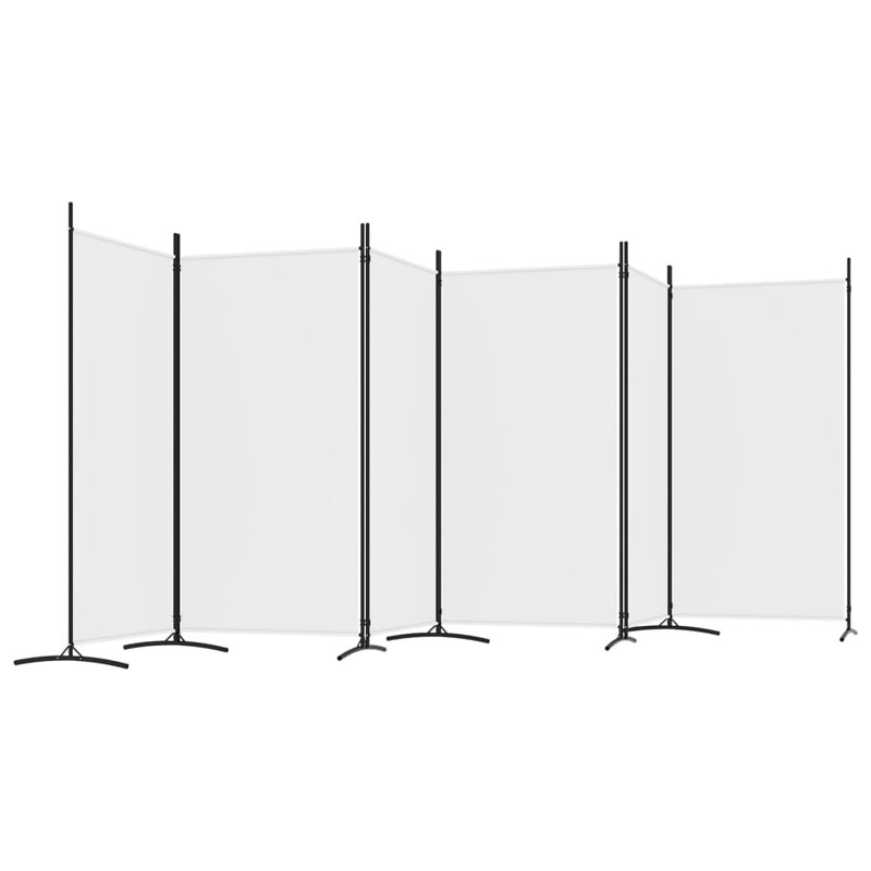 Abdisamad 3 Panel Room Divider, 180cm H x 520cm W, 6, White