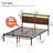 Antioch Queen Bed Frame with LED Light and Charging Station, Metal Platform bed with Storage Headboard, No Box Spring Needed, Brown-87543191-109575521