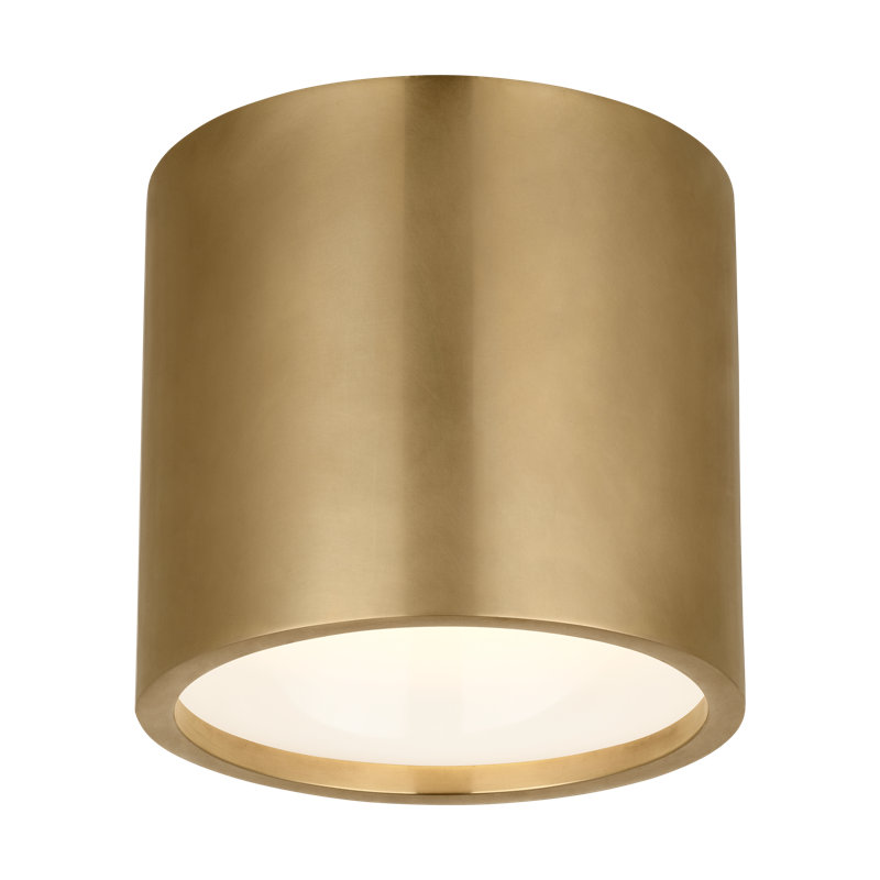 Dola 1 - Light LED Flush Mount,  Hand-Rubbed Antique Brass, Clear/Hand-Rubbed Antique Brass, 5.5" H x 6" W x 6" D
