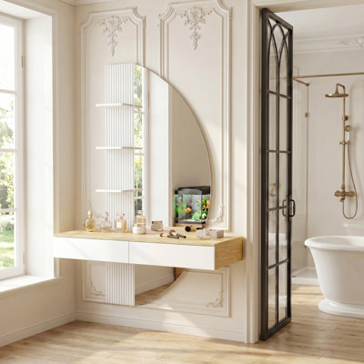Dressing Table with Mirror and Drawers and Storage Included