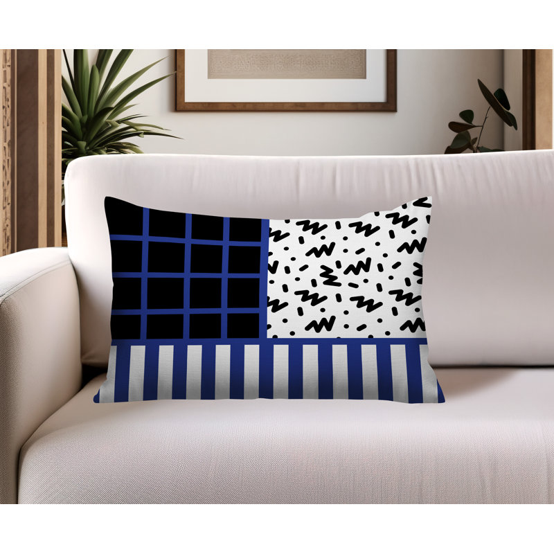 Oreiller rectangulaire réversible intérieur / extérieur Froza, Rectangulaire H 18 po x l 25 po, Marine