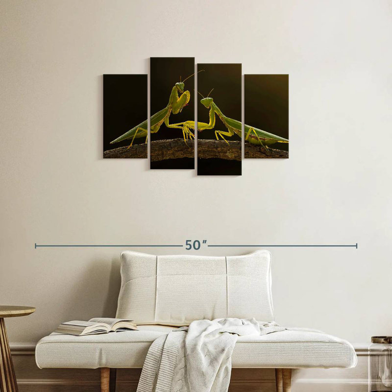 Praying Mantis Duo, 22" H x 36" W