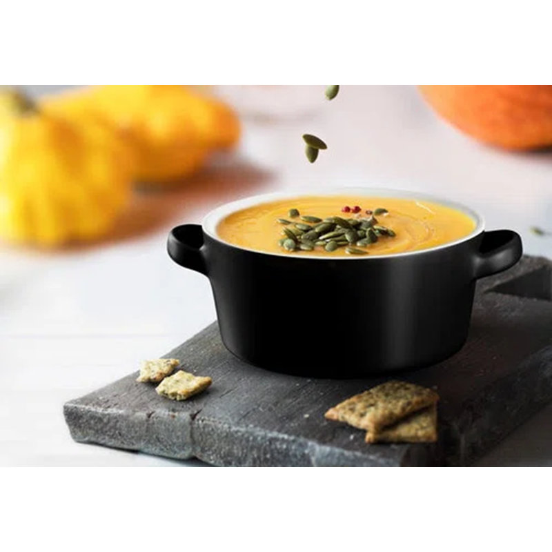 bocaux à soupe kook, bols empilables en céramique, ensemble de 4, Noir