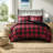 Cozy Comfort Bedding Sets, Polyester Plaid Reversible Design For Home Use