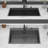 36 Inch Gunmetal Black Stainless Steel Kitchen Sink with Pull-Down Faucet and Soap Dispenser, Single Bowl 16 Gauge Topmount
