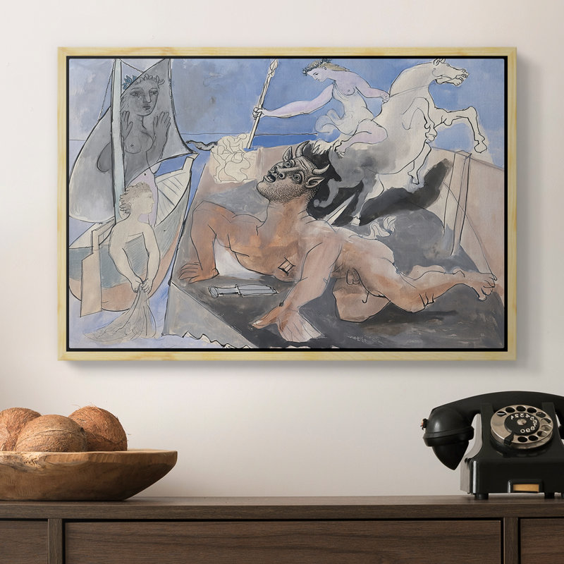 Composition with Minotaur, 1936 - Pablo Picasso, toile tendue avec châssis, 16 x 24, Naturel