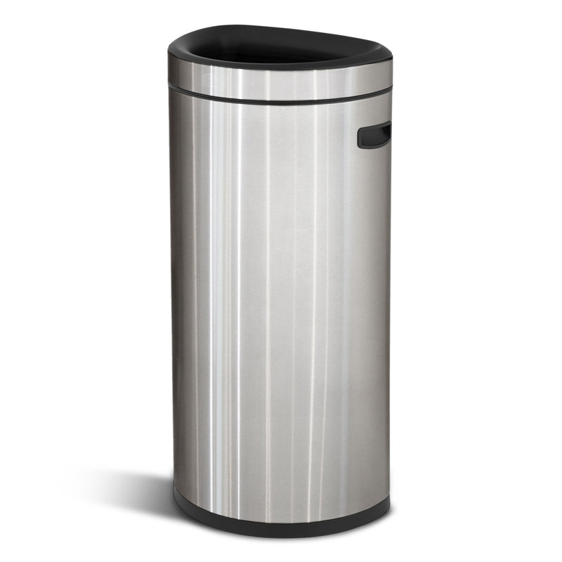 Steel Open Kitchen Trash Can, 31.73" H x 15.35" W x 11.22" D, 16 Gallons