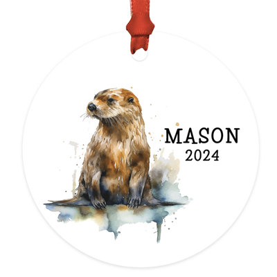 Ornement de loutre en métal sur mesure pour arbre de Noël