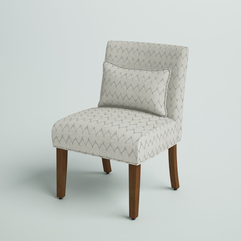 Canita Upholstered Slipper Chair, Gray Polyester