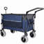 Chariot pliant multifonctionnel avec chariot pivotant et poussoir avec poignée rotative et pneus de plage de 9 po x 4 po pour le camping et la plage - 300 L très résistant, charge de 480 lb, grande capacité de transport, d'épicerie et d'utilisation à l'extérieur-123018744
