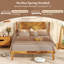 Structure de lit double avec tête de lit et espace sous le lit sans sommier-311362083