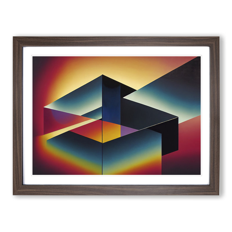 The Engaging Modern Abstract 1 Piece Single Picture Frame Wall Art, 46cm H x 64cm W, Walnut