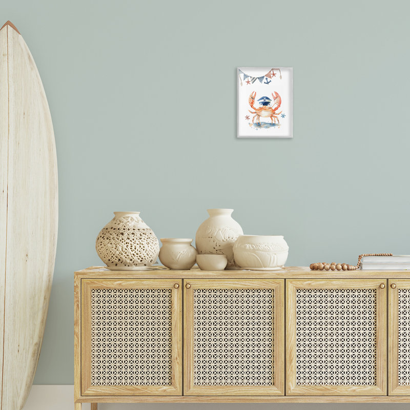  Crabe au chapeau marin, estampe numérique par LSR Design Studio, Estampe numérique Farmhouse, H 14 po x l 11 po