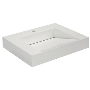 Swiss Madison St. Tropez White Ceramic Wall-mount Rectangular Modern Bathroom  Sink (23.62-in x 16.54-in) at