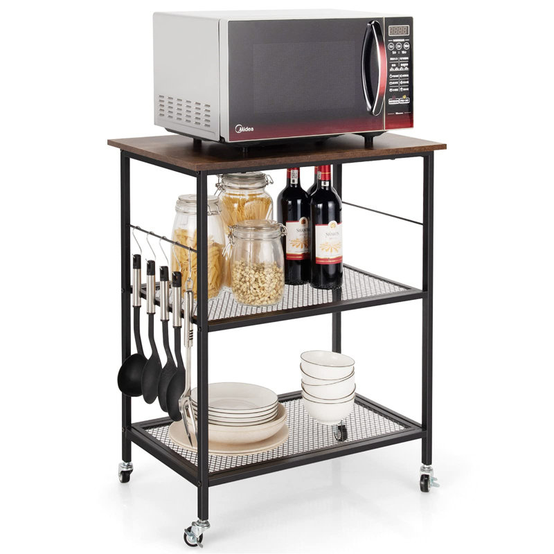 Wood Bar Cart, Brown