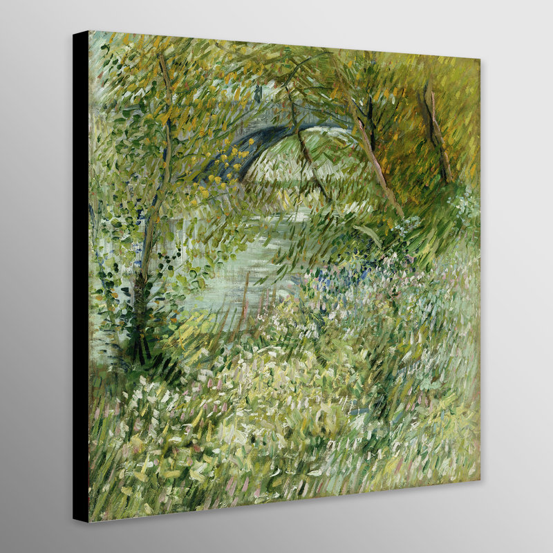 Riverbank In Springtime by Vincent Van Gogh - Wrapped Canvas Print, 30cm W x 30cm H x 1.5cm D